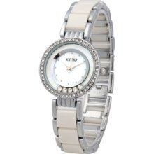 White Kimio Women's Female Crystal Decoration Quartz Analog Casual Watch