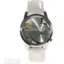 Wholesale. Cute Stylish Mickey Dial White Leather Belt Wrist Watch W