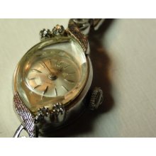 Wind up Diamonds Gruen Art Deco Wrist Watch Classic Watch 10k white gold RGP Working with 17 Jewels