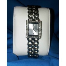 Womens Guess Ladies Stainless Metal Bracelet Watch Swarovski Crystal Bezel