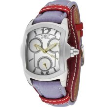 Women's Lupah Silver Dial Lavender & Burgundy Nylon Cuff ...