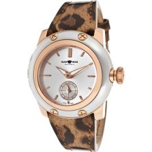Women's Palm Beach Silver Dial Leopard Print Genuine Leather ...