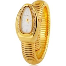 Women's Watch Snake Design Analog Quartz Watch (Gold)