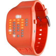01 The One Ibiza Ride Pu Orange Digital Binary Watch Led Ic900m3or