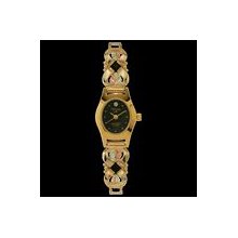 10K Watch with Onyx and a Gold Plated Black Face