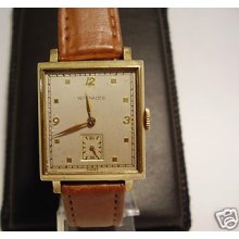 1950 Vintage Wittnauer 10e 10k Rolled Gold Plate Art Deco