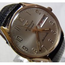 1950' Wittnauer Men's Automatic Gold Swiss Made Watch w/ Leather Strap