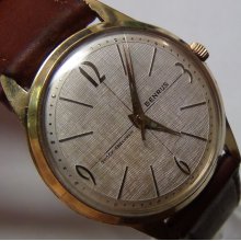 1960's Benrus Men's Swiss 17Jwl 10K Gold Quadrant Dial Watch
