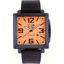 3H Women's CA11 Cube Blue PVD Automatic Orange Dial Interchangeab ...