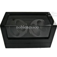 4 Watch Black Leatherette Watch Winder Display Case Box Automatic Ro