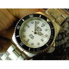40mm Swiss Octo Submariner White Dial 25 Jewel Auto Mens Watch With Box