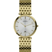414-BP11 Michel Herbelin Mens Classic Extra Flat Gold Plated Watch