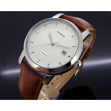 43mm Parnis Textured White Dial Independent Seconds Auto Mens St2551 Watch Pn287
