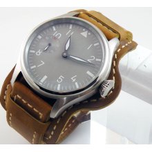 47mm Parnis Ash Gray Dial 6497 Mechanical Manuel Winding Watch Luminous I028-a