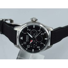 47mm Parnis Black Dail Luminous Marks Multi-function Automatic Mens Watch P-195