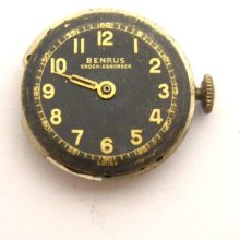 4u2fix Benrus Ay3 17 Jewel Wristwatch Movement & Dial Good Hs & Ms