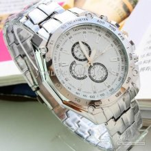 50pcs Men's Fashion Wristwatch,fashion Quartz Analog Stainless Steel