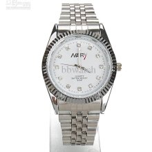 5pcs Lover Watch Nary Steel Band Alloy Case Quartz Watch Luxury Men