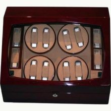 8 Slot Automatic Watch Winder - Stores 4 Watches