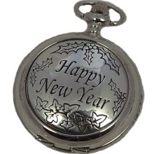 A E Williams 4806Sk Happy New Year Mens Mechanical Pocket Watch With Chain