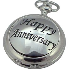 A E Williams 4981Sk Happy Anniversary Mens Mechanical Pocket Watch With Chain
