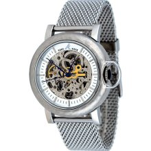 Adee Kaye Ak7119-m Stainless Steel Skeleton Dial Convertible Strap Pocket Watch