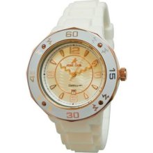 Adee Kaye Ladies White Ip Rose Dial Date Watch Ak5567-l-rose