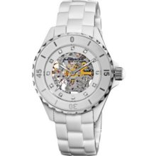 Akribos Xxiv Women's Ak508wt Midsize Ceramic Automatic Watch