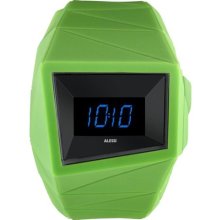 Alessi Unisex Daytimer Digital Plastic Watch - Green Rubber Strap ...