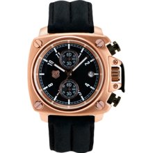 Andrew Marc Men's Heritage Cargo Rose Gold Case With Black Strap C...