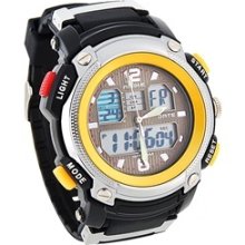 Anike Multi-function 50m Water-resistant Analog Digital Watch (Yellow)