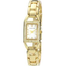 Anne Klein Women`s Swarovski Accented Gold Tone Bracelet Watch