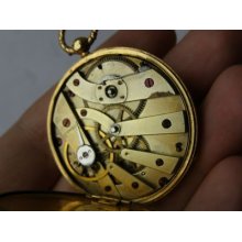 Antique 18kt Gold Ultra Thin Pocket Watch.c1800's