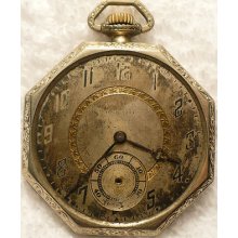 Antique Hampden 307 14k Gold Filled Pocket Watch 17 Jewels Adj