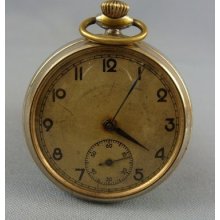Antique Pre-war Swiss Ornated Back Open Face Pocket Watch For Parts Repair Tool