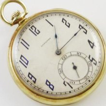 Antique Solid 14k Yellow Gold Vintage Longines Pocket Watch Swiss 17 Jewels Movt