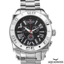 Aquaswiss Chronograph Swiss Movement Men's Watch Swissport White/silver/silver
