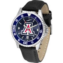 Arizona Wildcats Competitor AnoChrome Men's Watch with Nylon/Leather Band and Colored Bezel