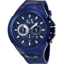 Armani Exchange Chronograph Blue Dial Blue Aluminium Mens Watch Ax1185