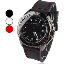 Assorted Colors Men's Rubber Analog Quartz Wrist Watch