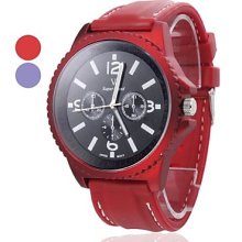 Assorted Colors Men's Silicone Analog Quartz Wrist Watch
