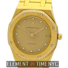 Audemars Piguet Royal Oak 18k Yellow Gold Factory Diamond Bezel & Dial