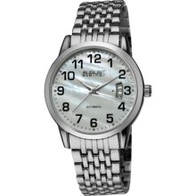 August Steiner Watches Men's White Mother of Pearl Silver Tone Base Me