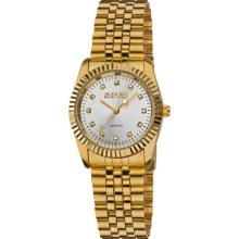 August Steiner Watches Women's Silver Dial Gold Tone Stainless Steel