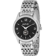 August Steiner Watches Women's Black Dial Silver Tone Base Metal Silv