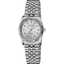 August Steiner Women's Diamond Stainless Steel Bracelet Watch