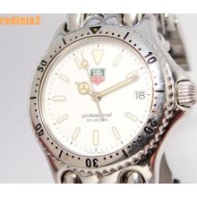 Auth Tag Heuer Mens Mid Size Sel White Dial Ss Wrist Watch Quartz In Excellent