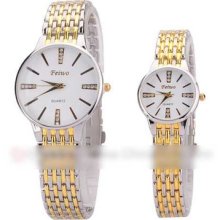 Automatic Men's Watches With Crystal Decoration Dots Indicate Time White Dial