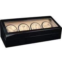 Automatic Watch Winder Case Box Black Wood Dual 8 + 12