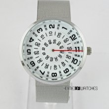 Avant Garde Design Ladies White Face Quartz Analog Wrist Watch Clock